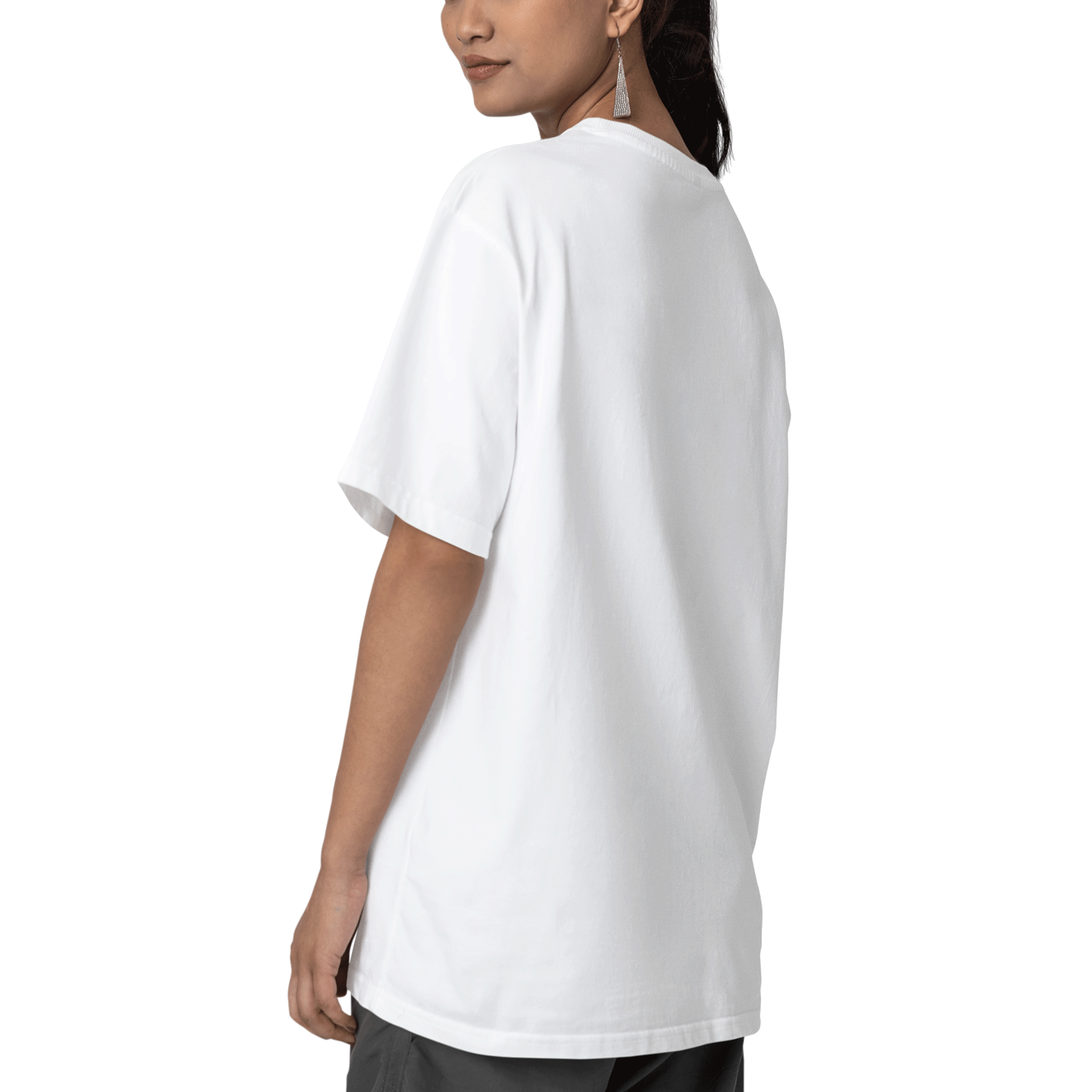 Playera Oversize de Manga Corta Unisex con Diseño de Fantasmita Blanca Cómoda y de Alta Calidad