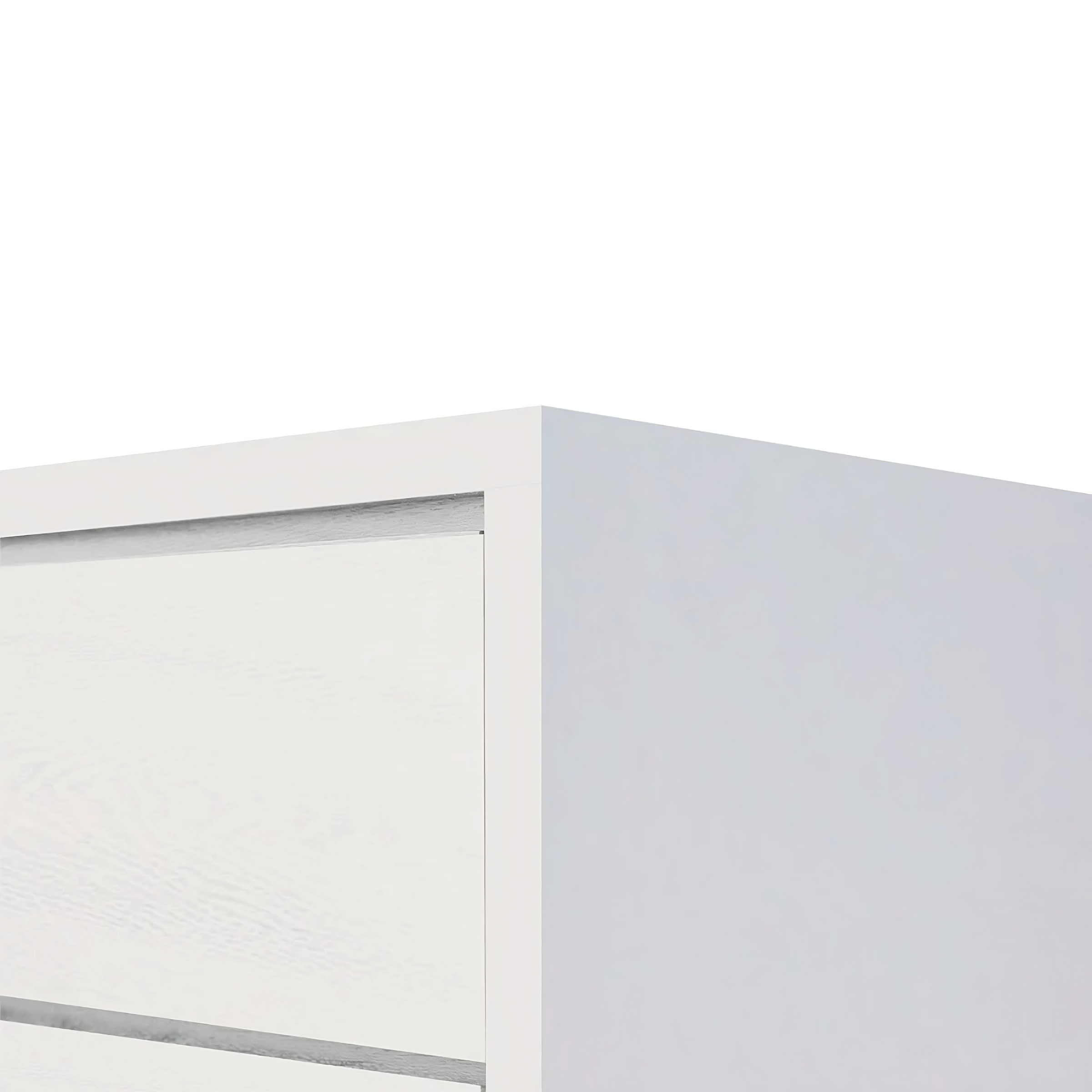 Buró Blanco con 2 Cajones. Patas Metálicas Color Negro y Estructura de Madera MDF