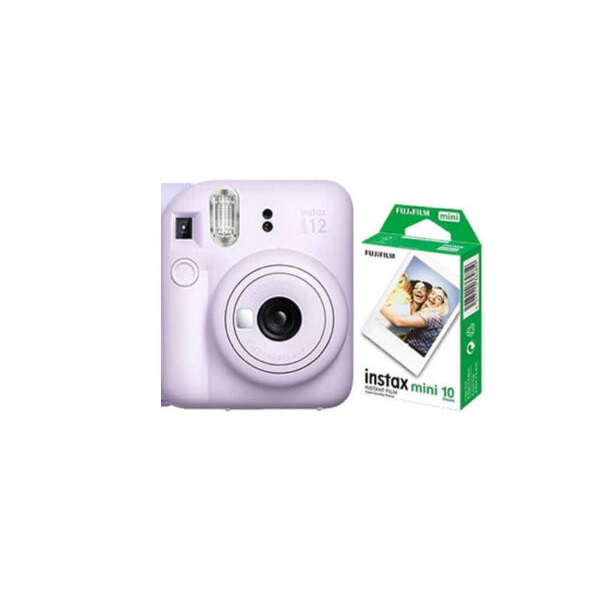 Paquete Combo de Cámara Instantánea Fujifilm Instax Mini 12 Color Lila Mas Film de 10 Fotografias