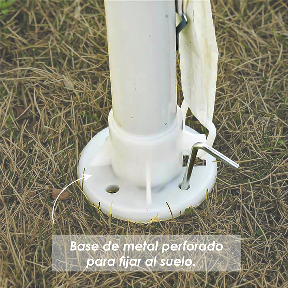 Ilios Innova Toldo plegable para exteriores 3x9 m Toldo con estructura Techo Lona Impermeable Laterales Puertas y Ventanas Fácil de Montar con Materiales resistentes y de A. Recomendado para Eventos al aire libre. 
