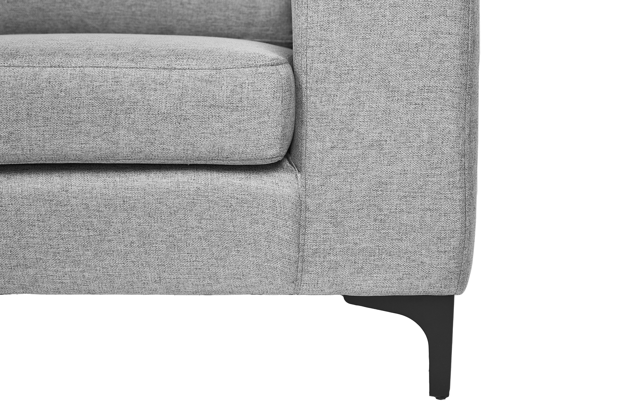 Sillón Individual con Tapizado Color Gris Claro. Estructura de Madera Sólida y Patas de Acero 