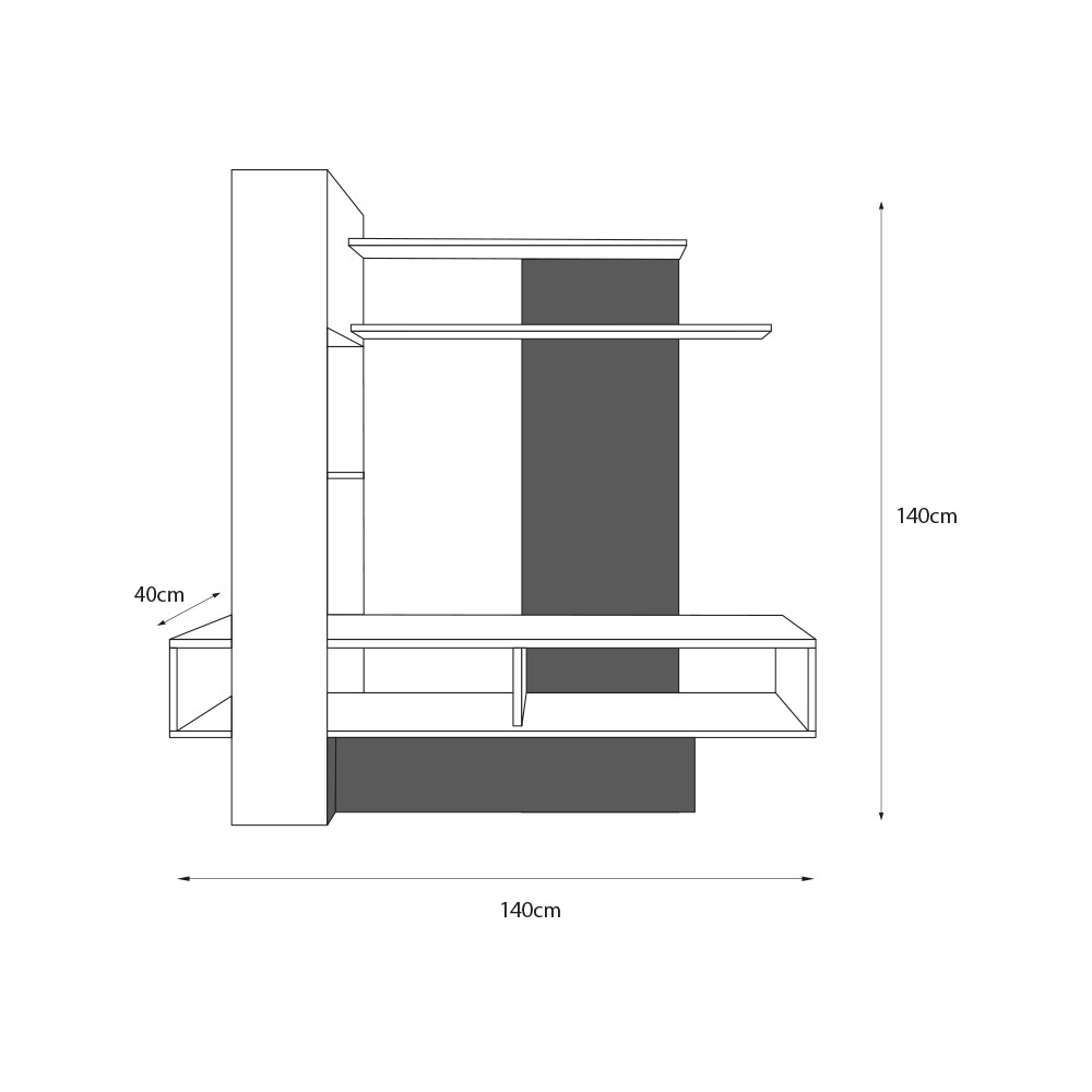 Mueble para TV Blanco y Madera con Entrepaños y Zonas de Almacenamiento Apto para TV de Hasta 46 Pulgadas