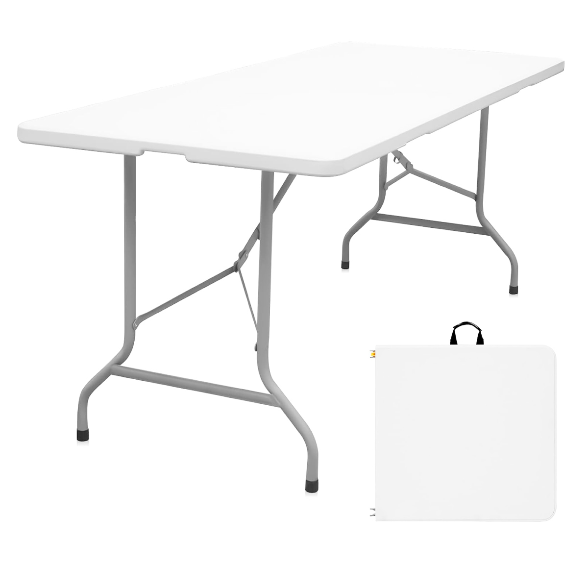 Mesa Plegable 180 Cm Plastica Tipo Portafolio Eventos Jardin