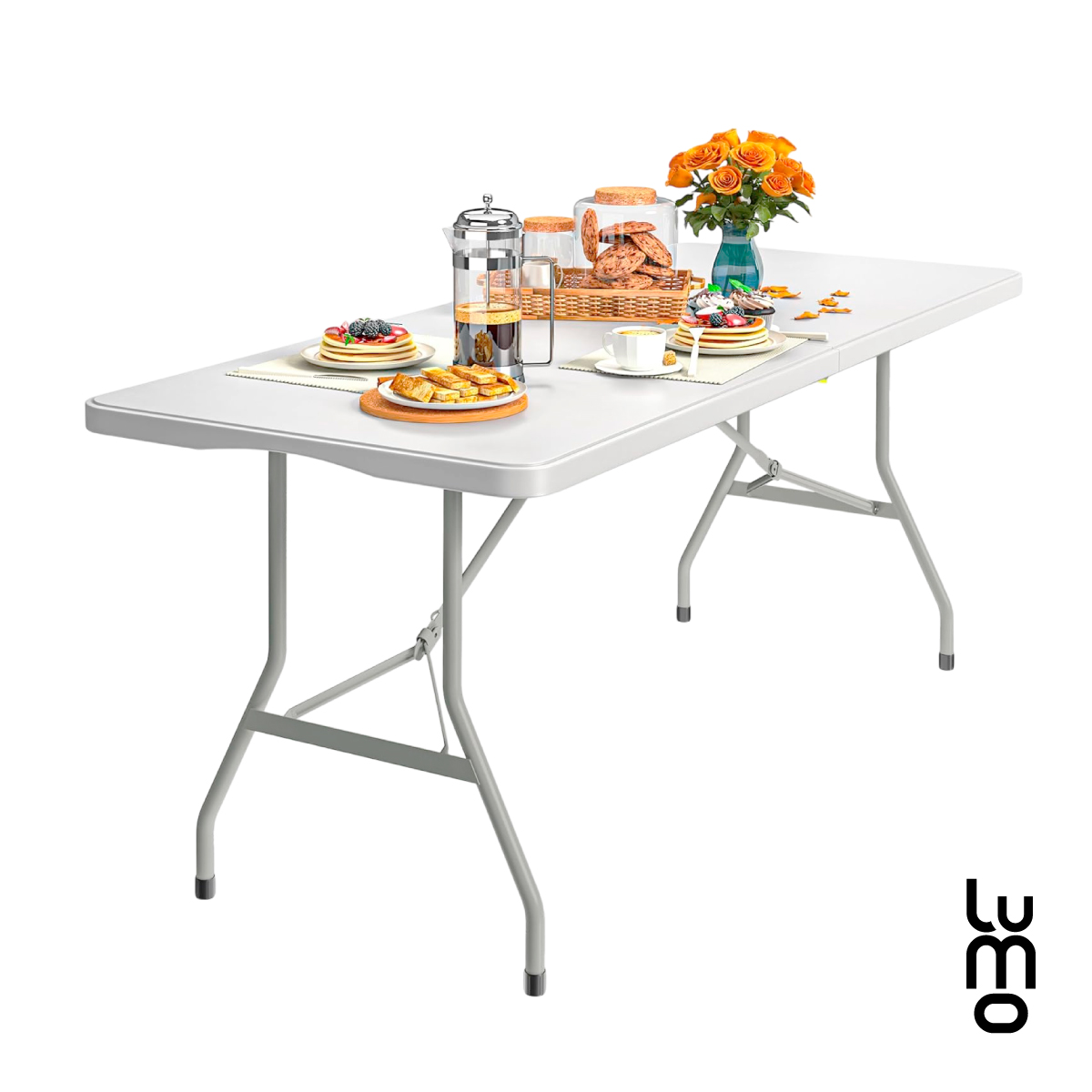 Mesa Plegable 180 Cm Plastica Tipo Portafolio Eventos Jardin
