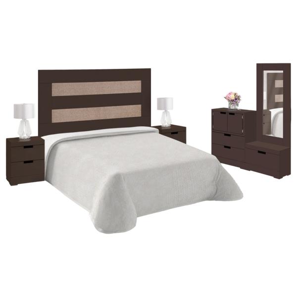 Recamara King Size Angela 5 Piezas Chocolate - Kessa