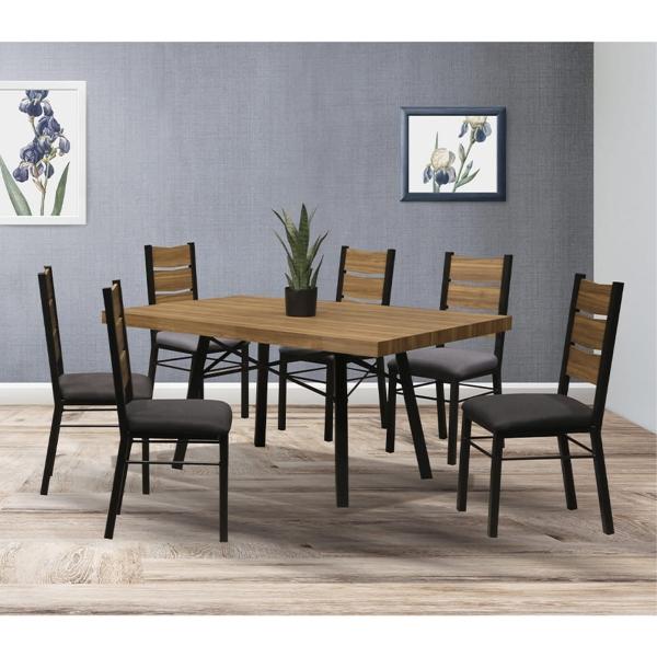 Comedor 6 Sillas Jared Nogal - Kessa