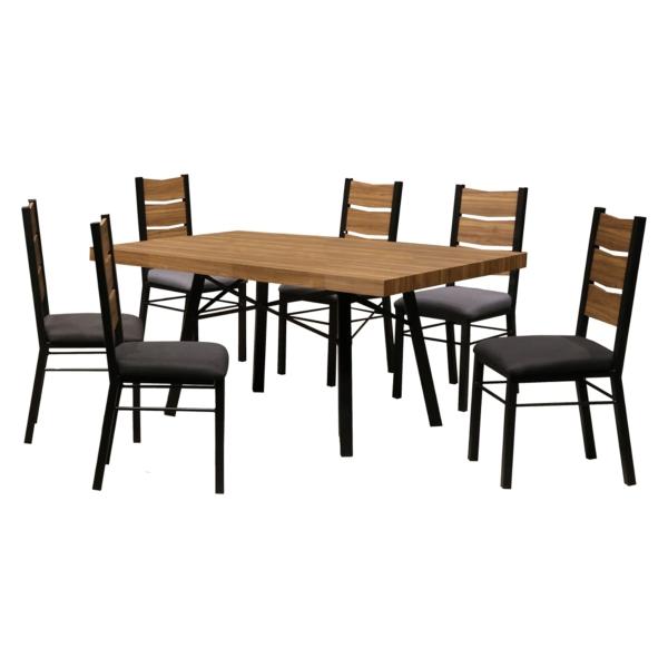 Comedor 6 Sillas Jared Nogal - Kessa