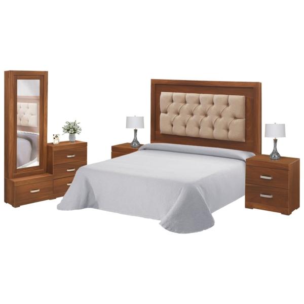 Recamara King Size Venecia 5 Piezas Nogal - Kessa