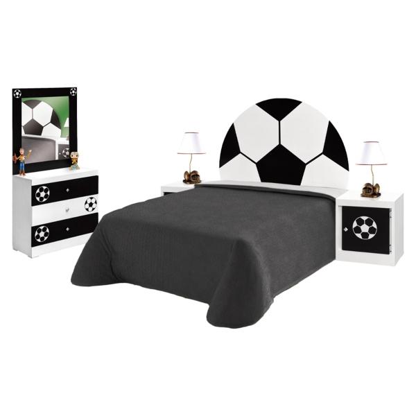 Recamara Matrimonial Soccer 5 Piezas Blanco - Kessa