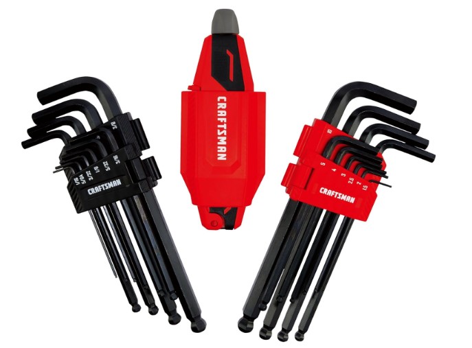 CRAFTSMAN - Juego de llaves Allen hexagonales universales L-a-T, 20 piezas 