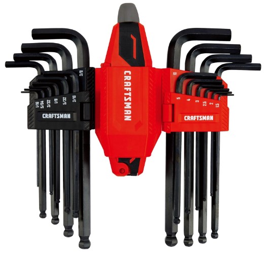 CRAFTSMAN - Juego de llaves Allen hexagonales universales L-a-T, 20 piezas 