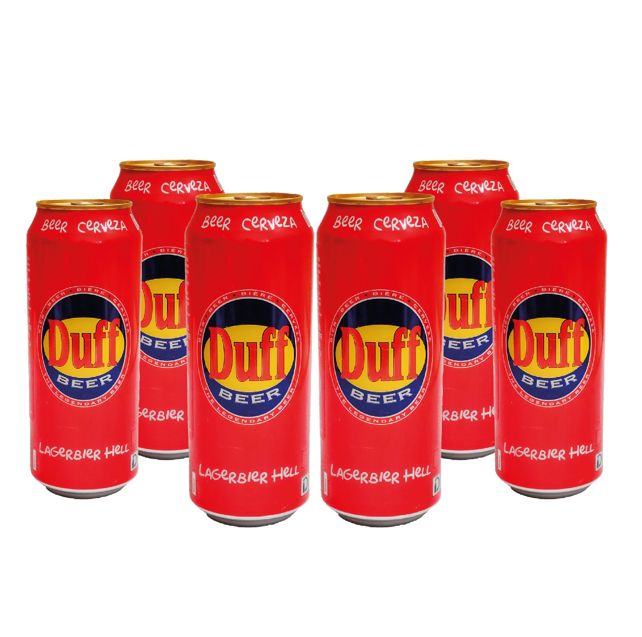 Six Pack Cerveza Duff Lagerbier Hell Lata 500ml C/u