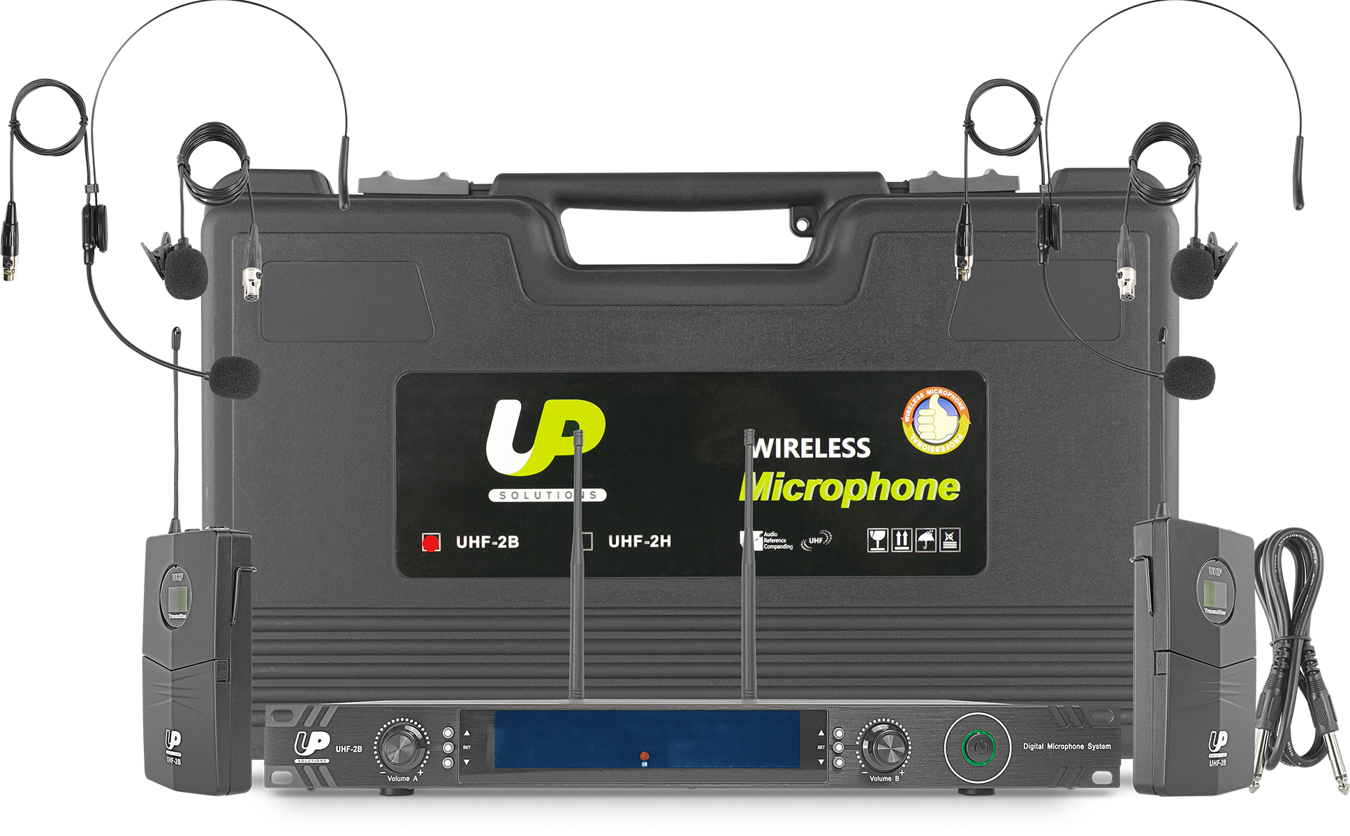 Micrófono Inalámbrico UP-SOLUTIONS UHF-2B Doble De Diadema