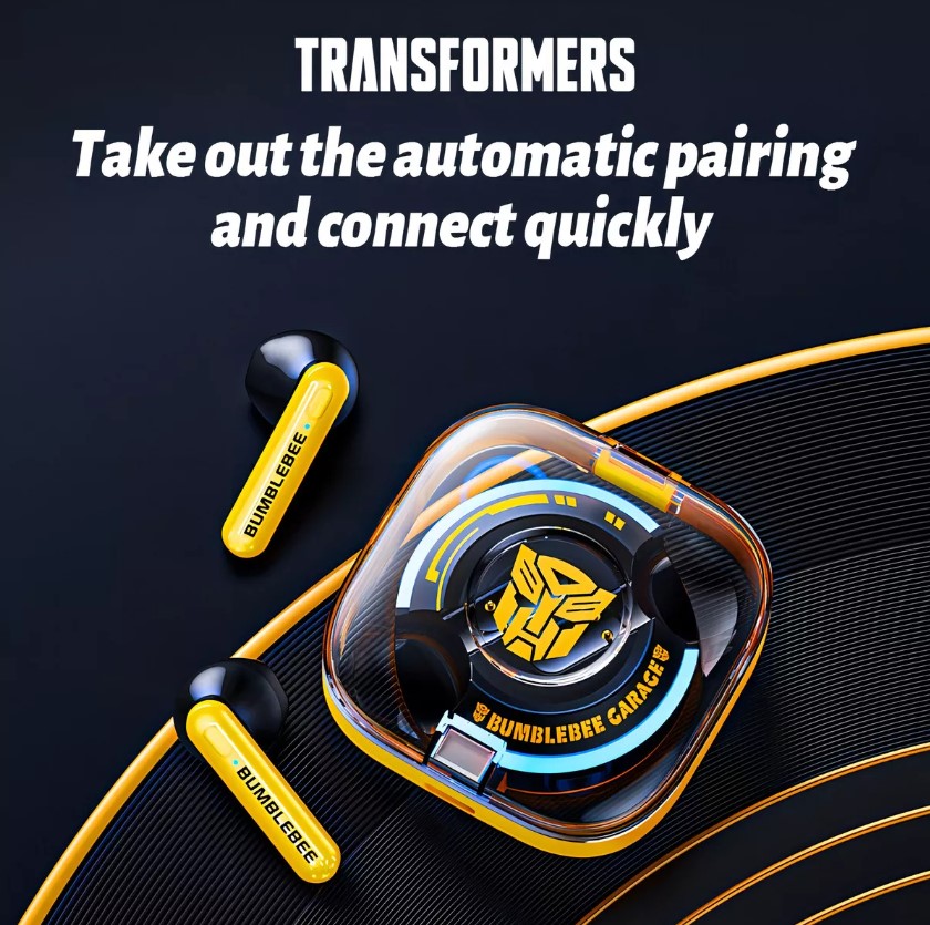 Audífonos Transformers Tf-T03 Amarillo True Wireless