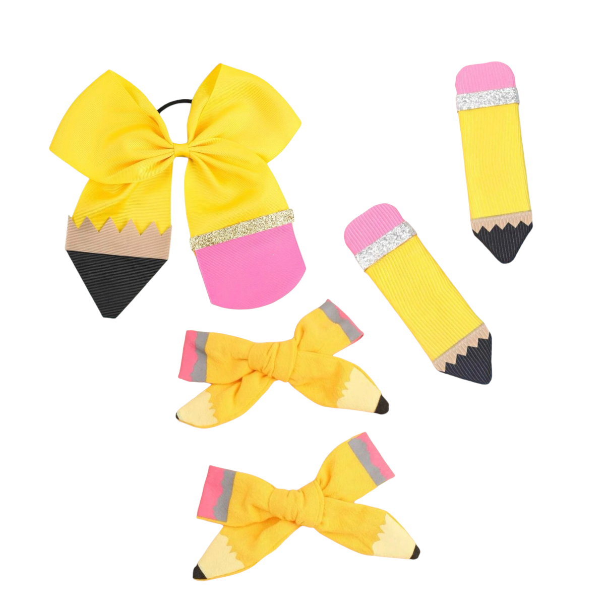 Set De Pinzas Horquilla Y Liga Diseño Lapices Para Niña