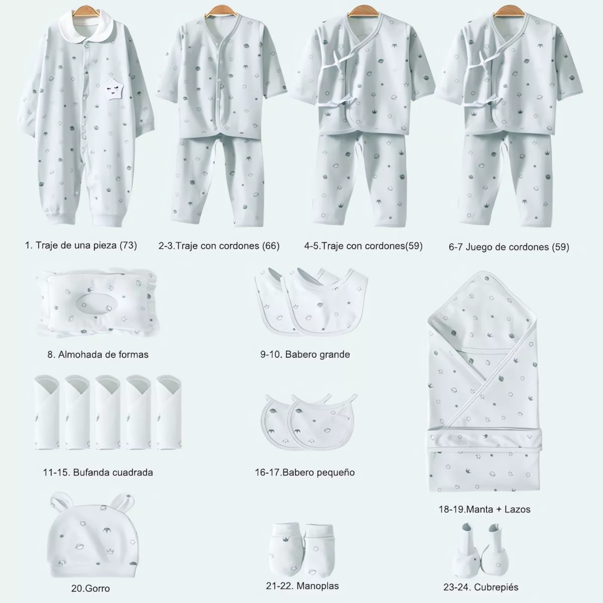 24 Piezas De Ropa For Recién Nacidos, Regalo For Bebés,algod