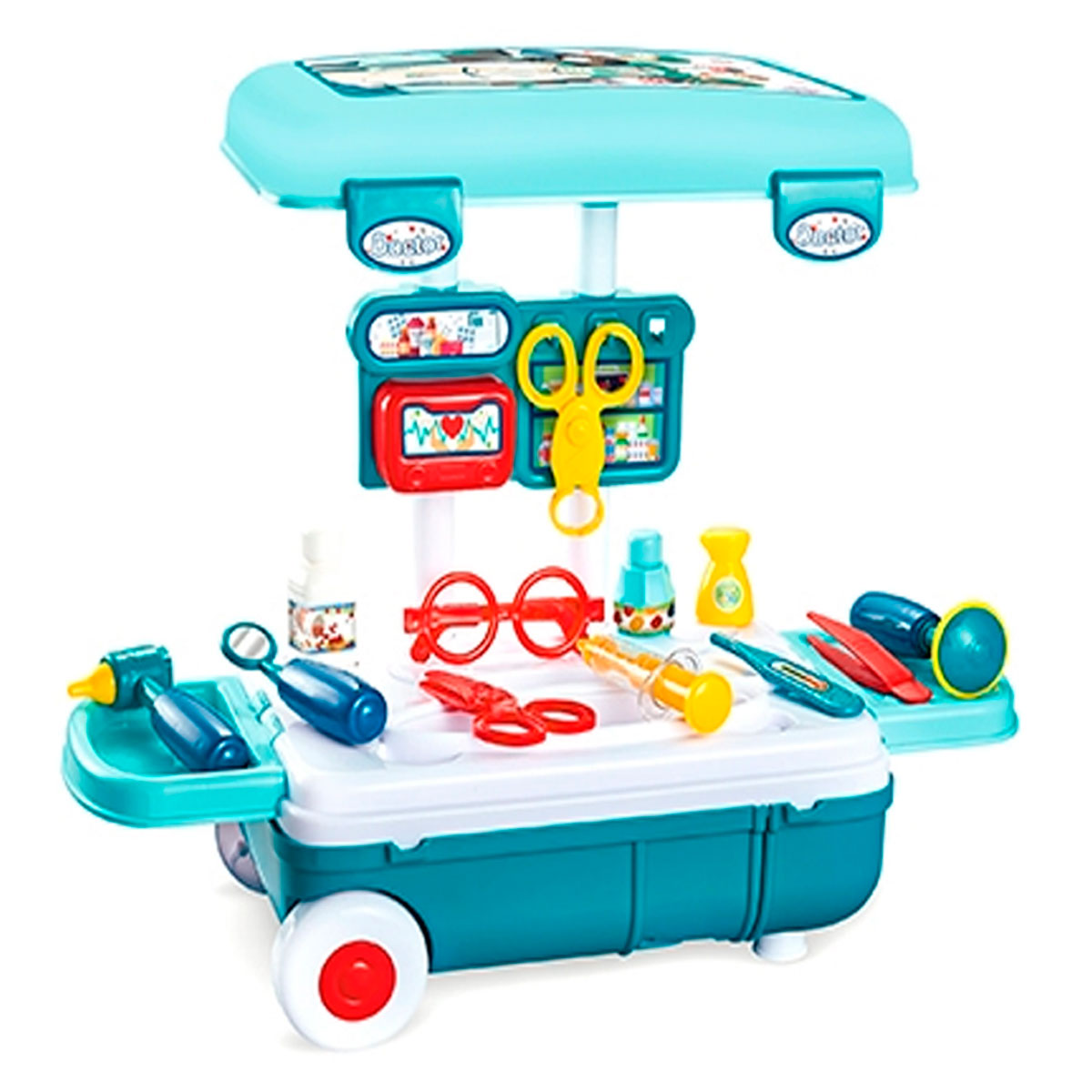 Juguete  Maleta Consultorio Doctor 3en1 28 Piezas Azul