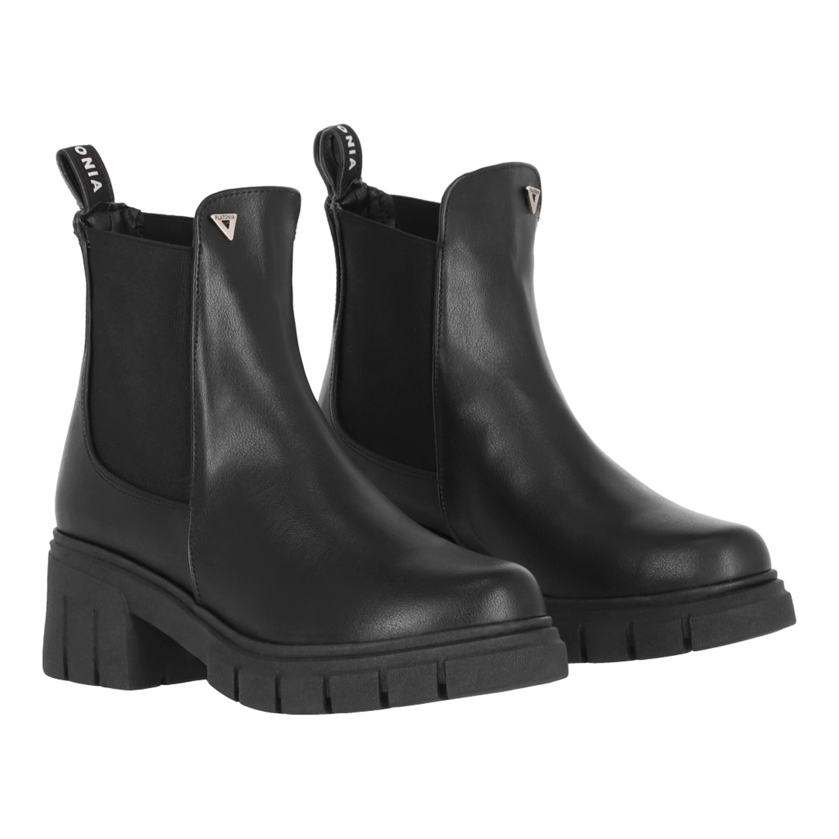 Platonia | Bota Confort Suela Track Rafaela Platonia | Con Cabra Piel Sintético | Bota Estilizada Confort  Casual Para Mujer | Resorte Lateral Ajustable