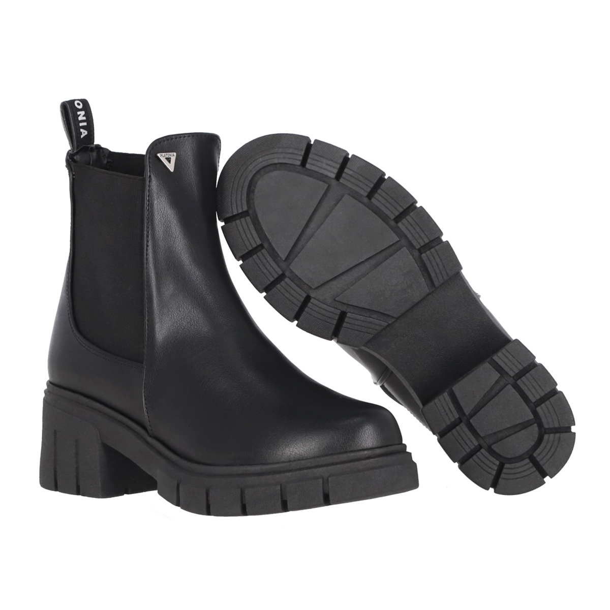 Platonia | Bota Confort Suela Track Rafaela Platonia | Con Cabra Piel Sintético | Bota Estilizada Confort  Casual Para Mujer | Resorte Lateral Ajustable