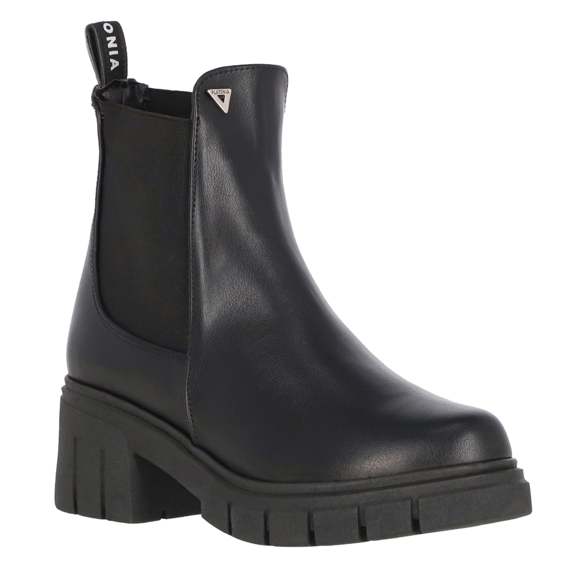 Platonia | Bota Confort Suela Track Rafaela Platonia | Con Cabra Piel Sintético | Bota Estilizada Confort  Casual Para Mujer | Resorte Lateral Ajustable
