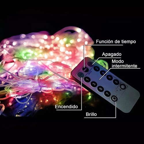 Cortinas Serie Luces 300 Led Decorativas Usb 3x3m tricolor