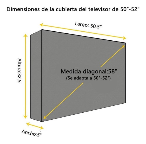 Protector De Pantalla Para Televisores Exteriores, 50-52 negro