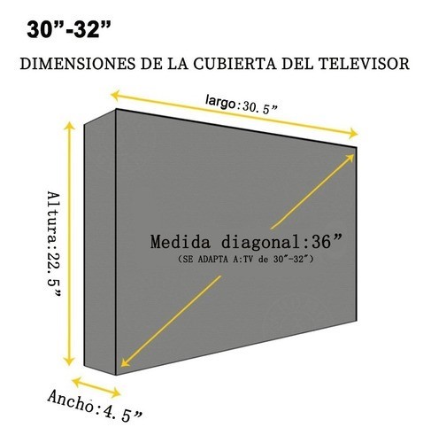 Protector De Pantalla Para Televisores Exteriores,30-32 Negr