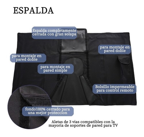 Protector De Pantalla Para Televisores Exteriores, 65-70 Negr