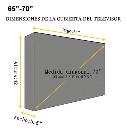 Protector De Pantalla Para Televisores Exteriores, 65-70 Negr