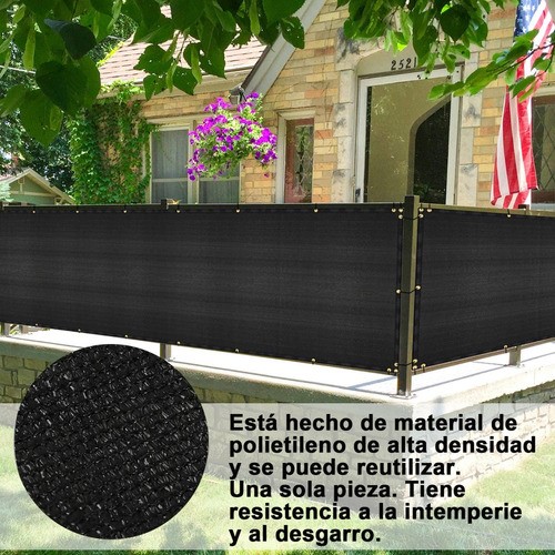 Cubierta De Valla De Pantalla De Privacidad Para Balcón 5m negro