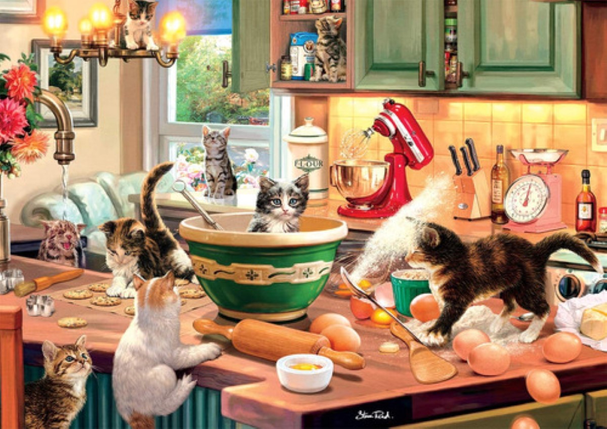Rompecabezas 1000 Piezas 70x50cm El Gato Está En La Cocina