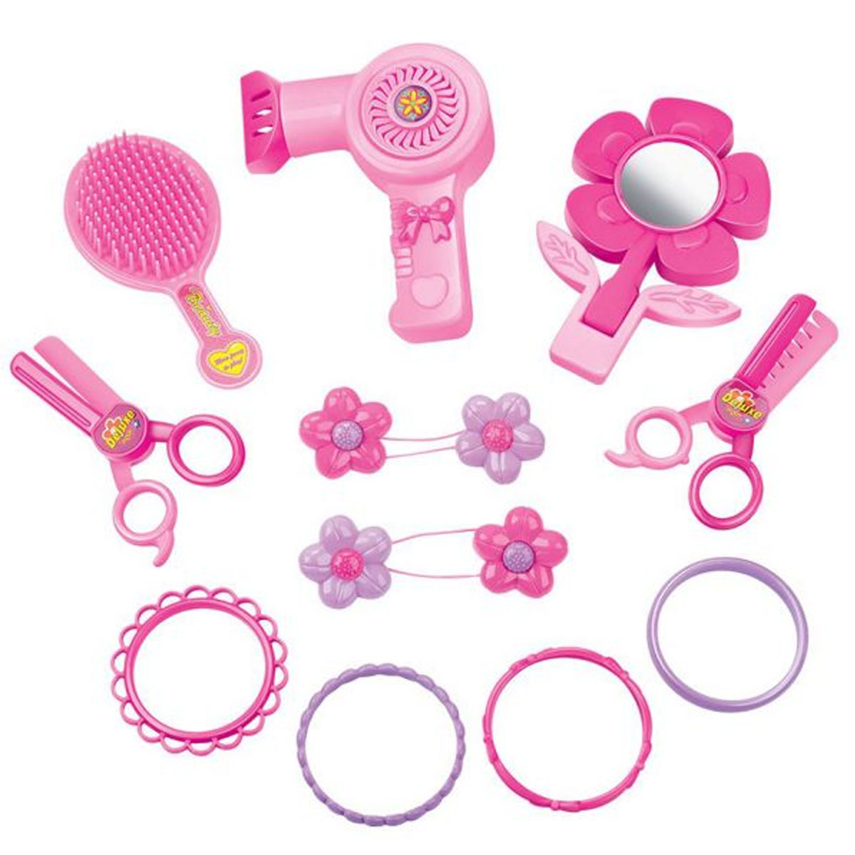  Tocador Infantil Para Niñas Con Banco 11 Piezas Rosa