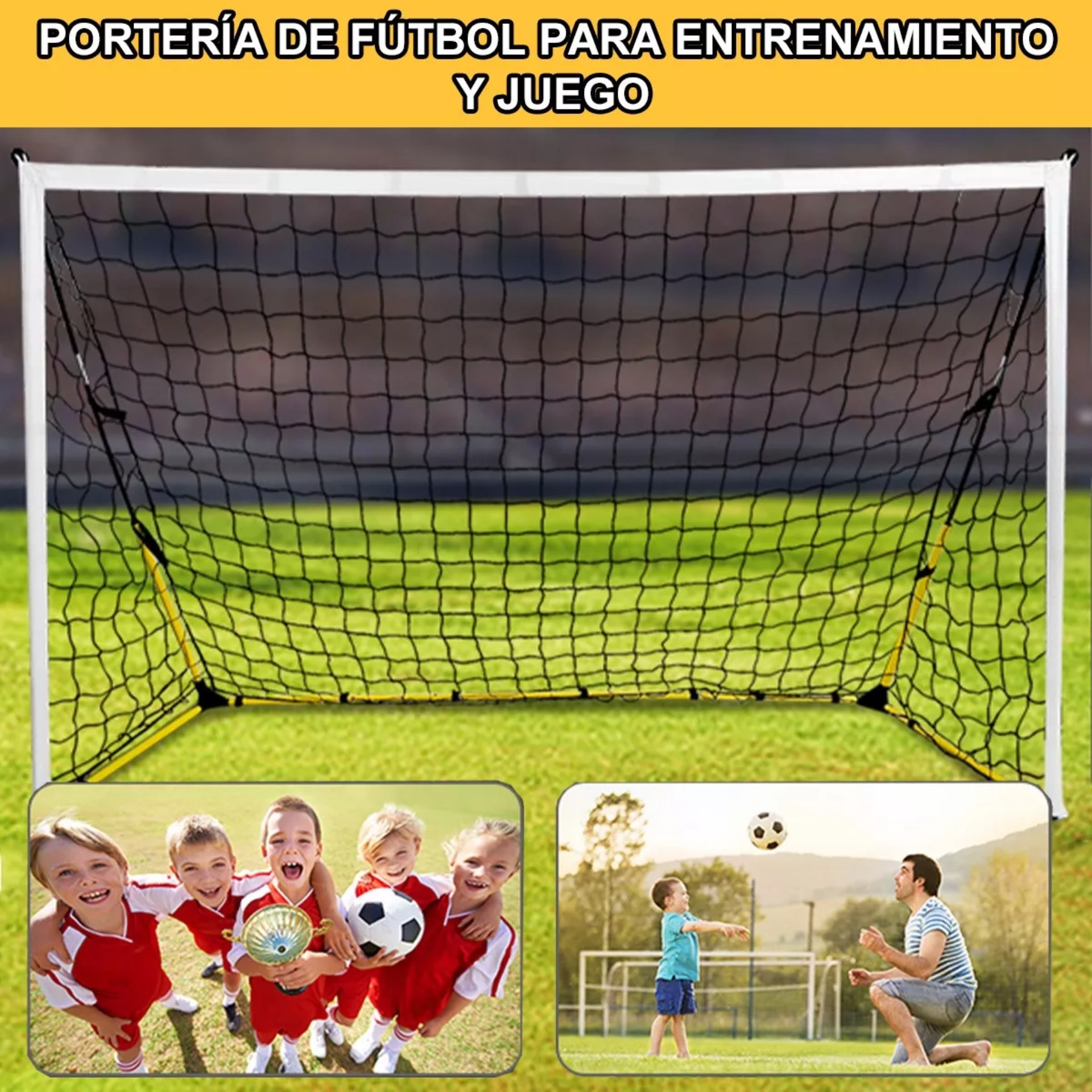 Porteria Fútbol Red Fútbol 2.4x1.5m Portátil Exterior Bolsa