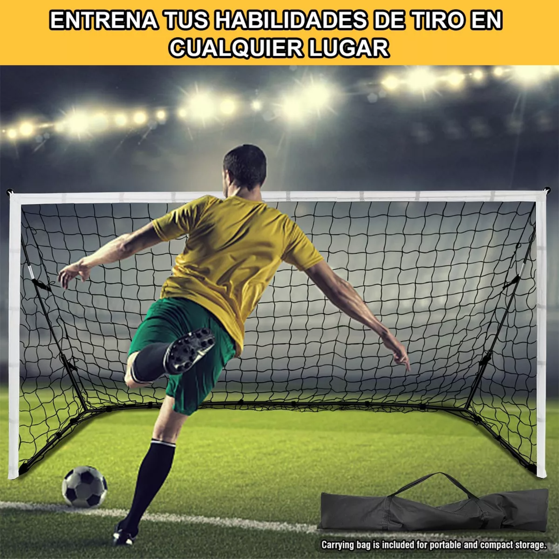 Porteria Fútbol Red Fútbol 2.4x1.5m Portátil Exterior Bolsa
