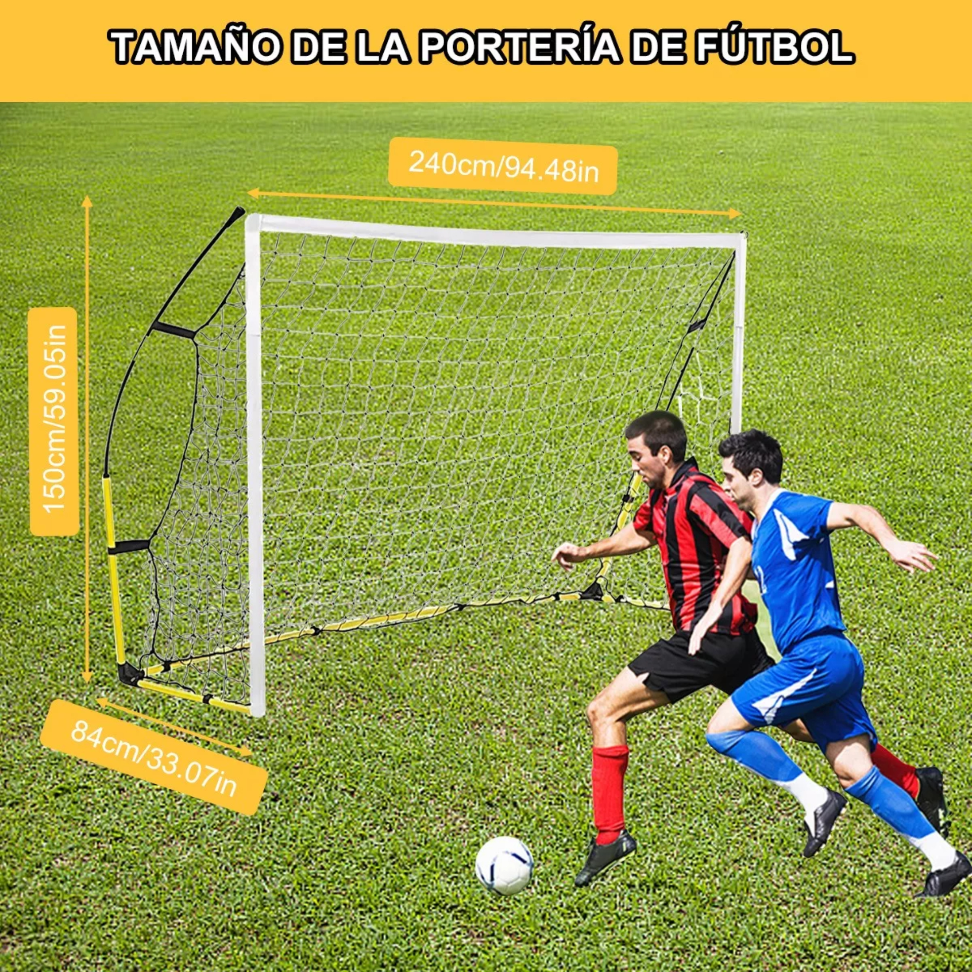 Porteria Fútbol Red Fútbol 2.4x1.5m Portátil Exterior Bolsa