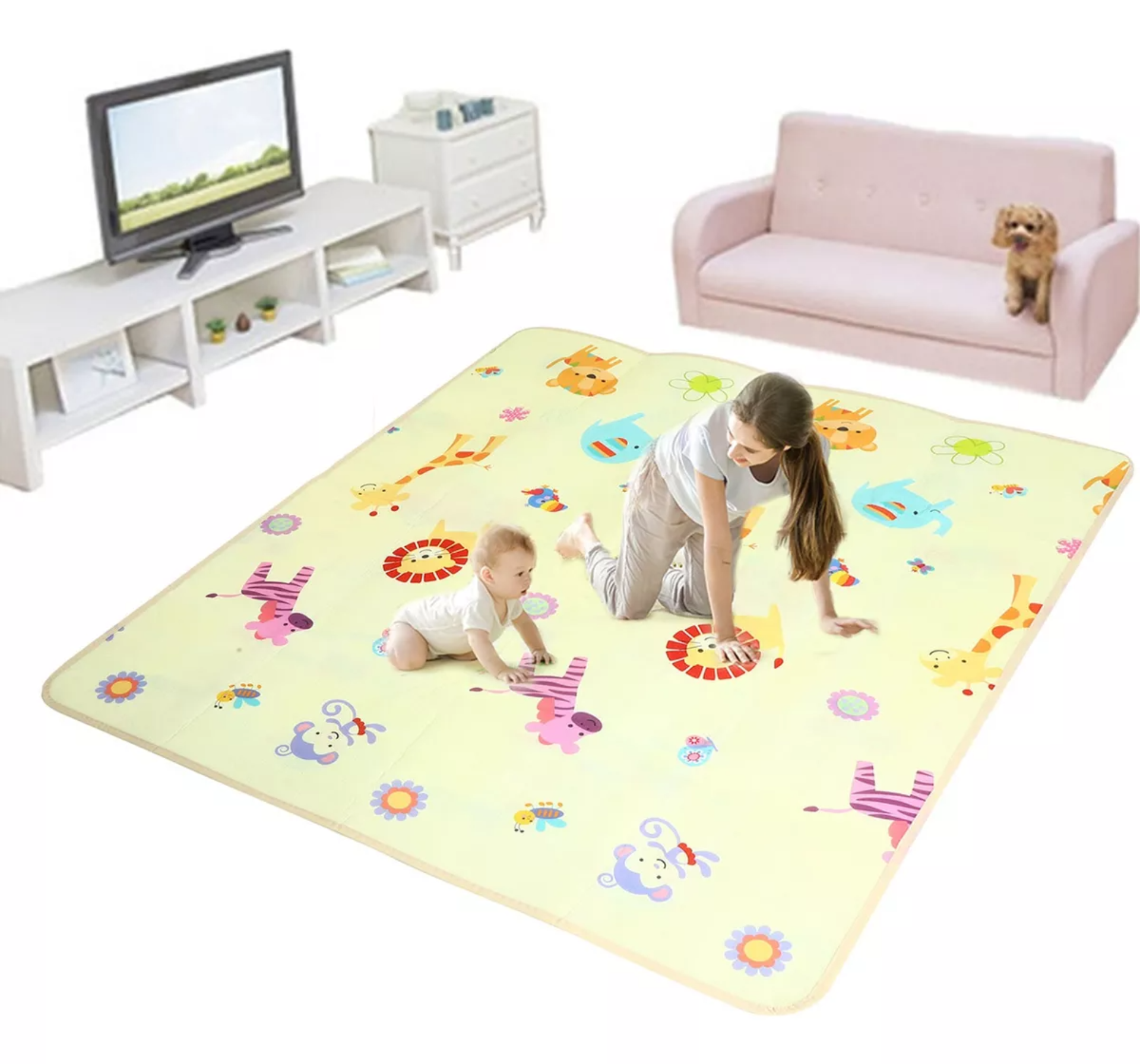 Tapete De Bebé Para Gateo Seguridad Plegable 180cm X 150cm