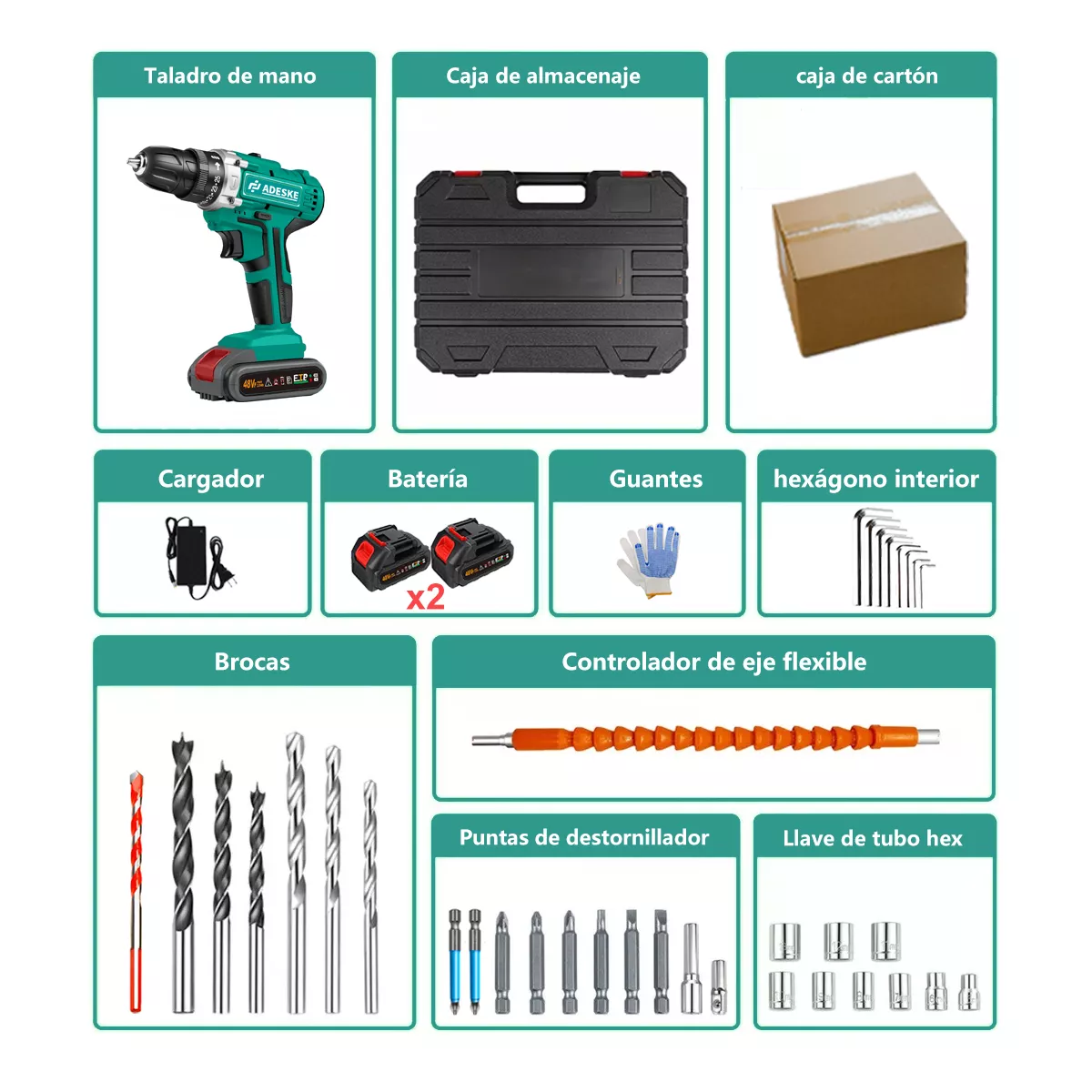 Taladro Rotomartillo electroneumático inalámbrico verde oscuro con 156W