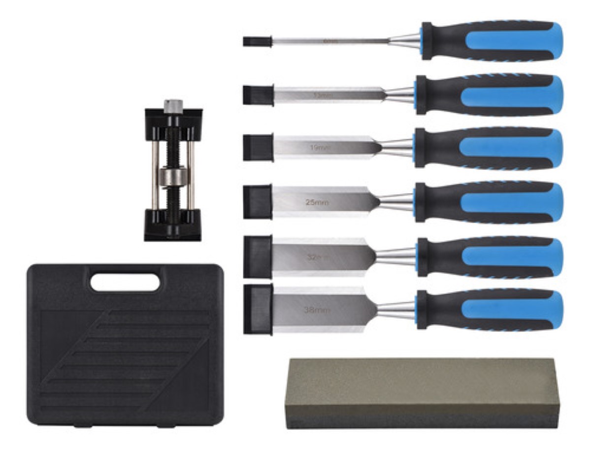 Formones Carpintero Gubias Cinceles Para Madera 9 Piezas gris azul
