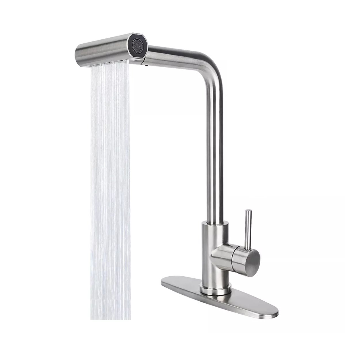  4 En 1 Llave Mezcladora Para Fregadero Cocina Grifería De Cocina Brillante Plateado