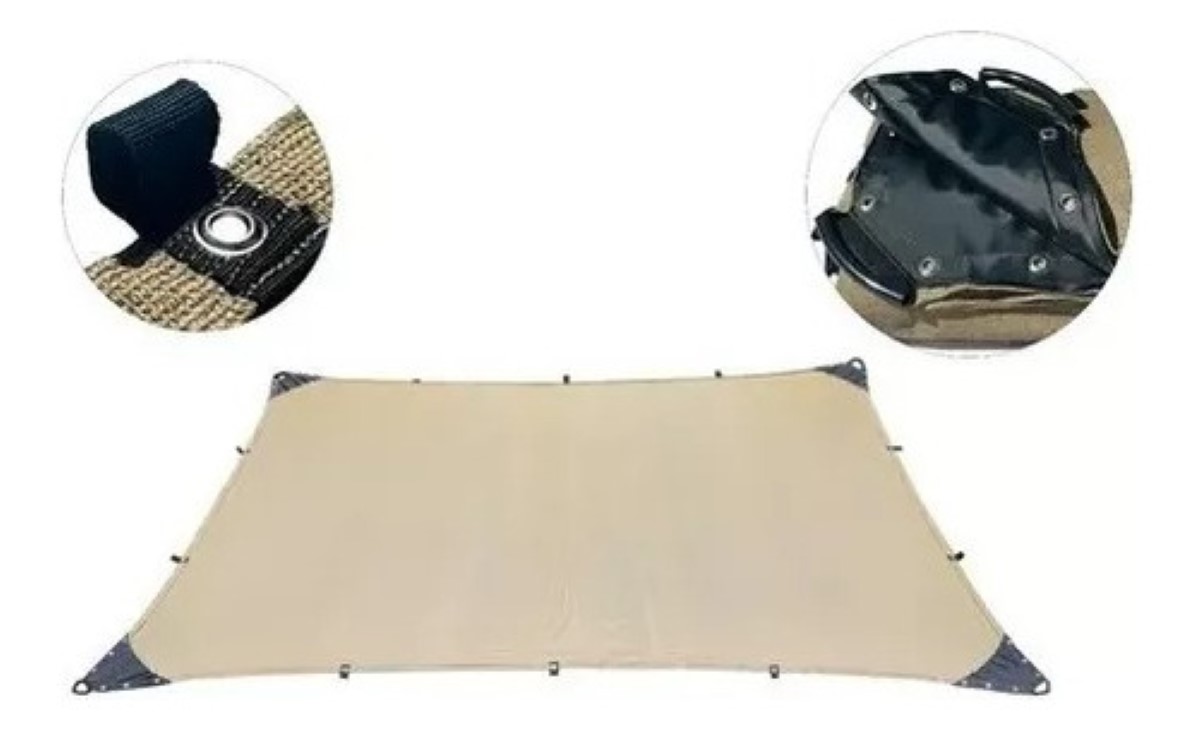 Malla Sombra De 6x4 90%sombra Confección Reforzada Beige