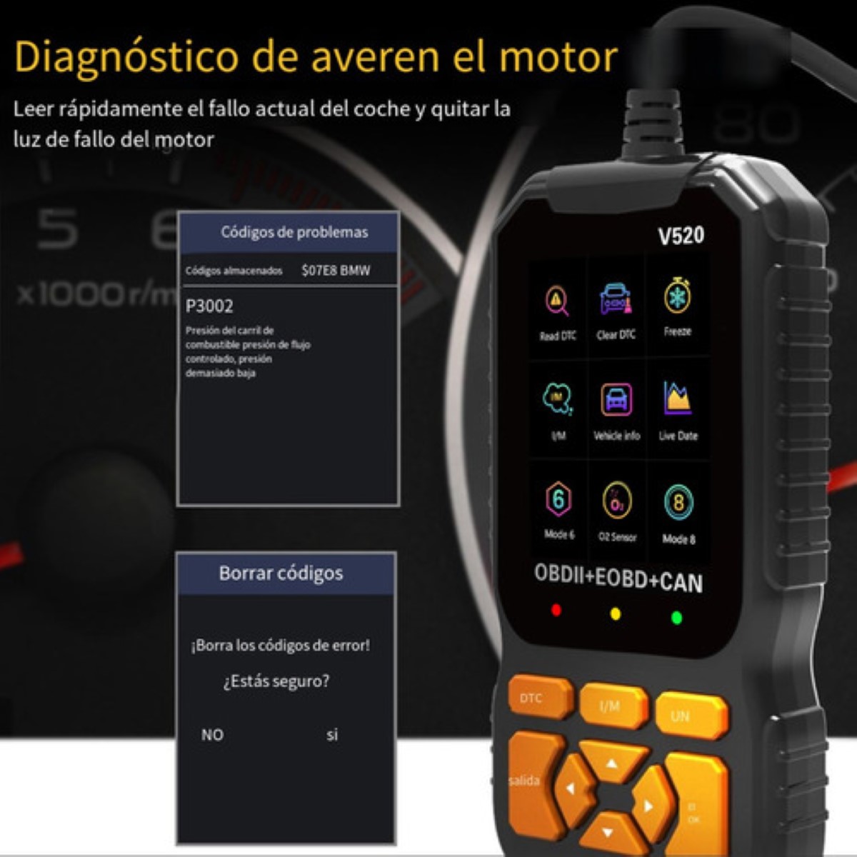 Scanner Obd2 Multifuncional Automotriz Launch Creader 35901 negro