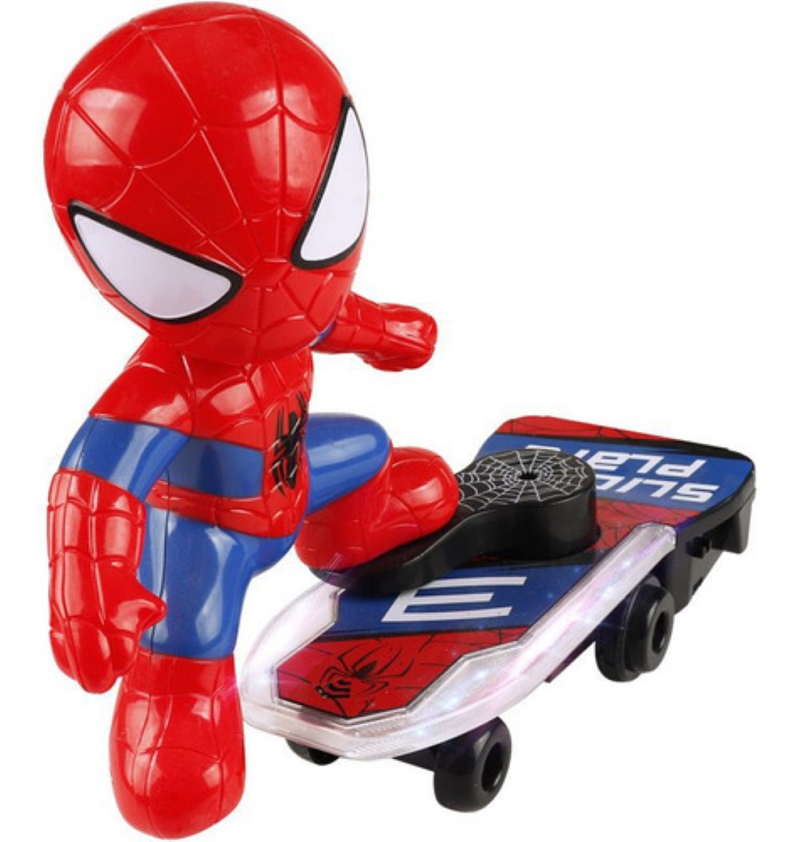 Juguete De Spiderman En Patineta Con Luz Y Sonido Para Niños spider man rojo