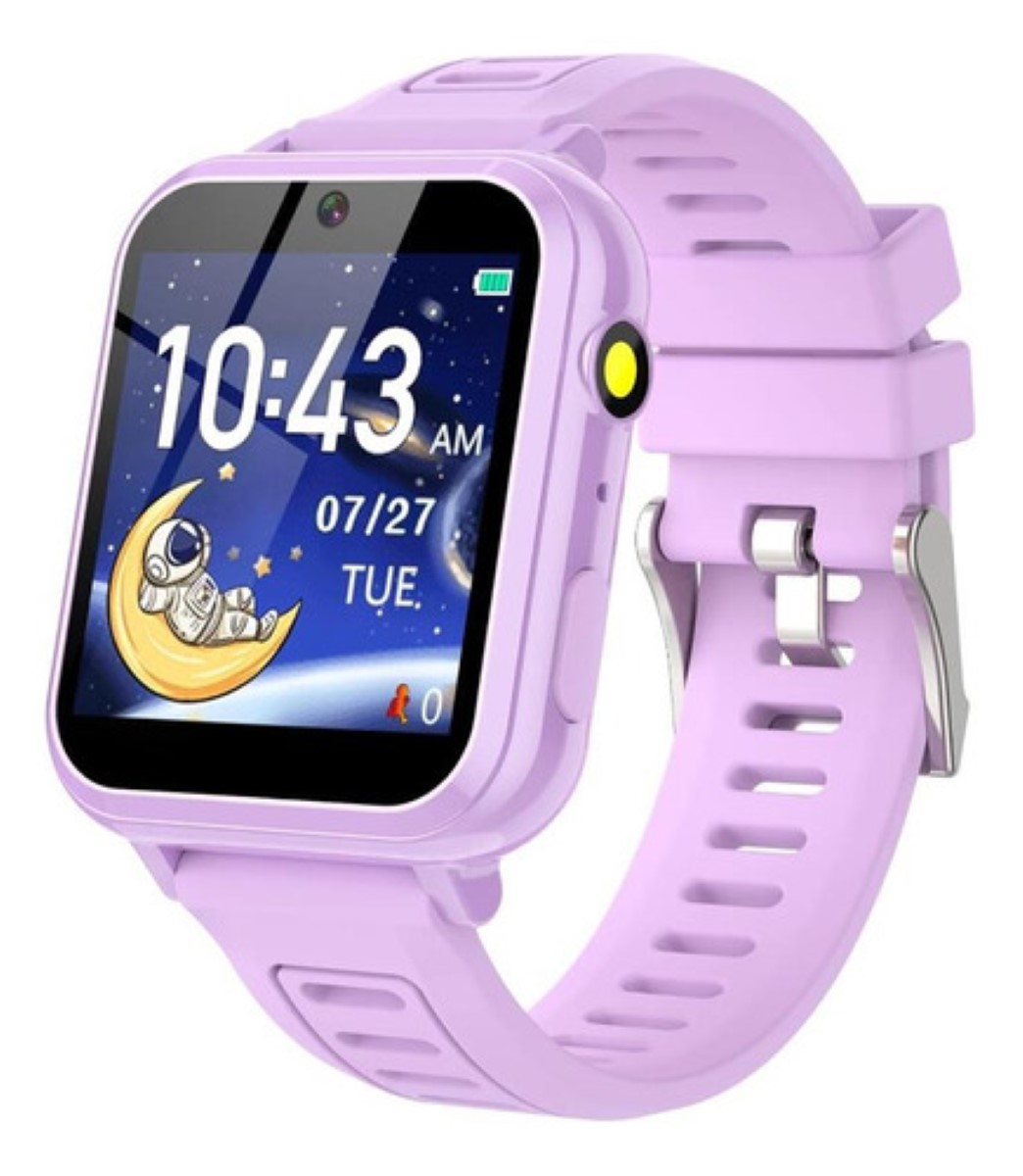 Reloj Inteligente Con Cámara Y 24 Juegos Para Niños lila