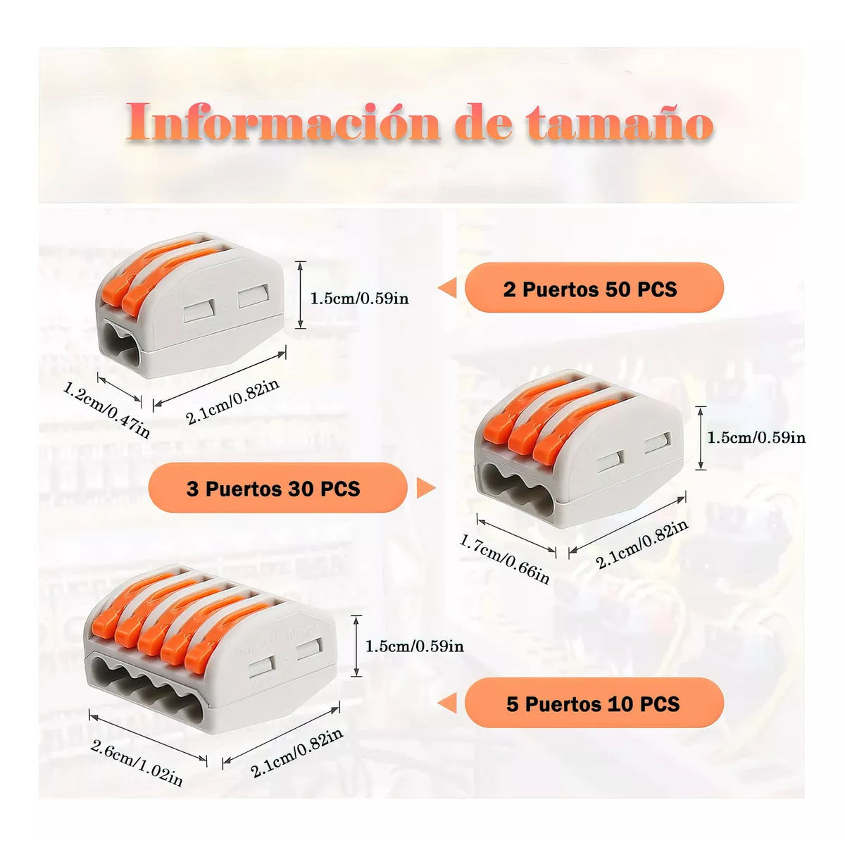 Kit 121 Conectores De Cable Compactos Bloques Eléctricos Empalme
