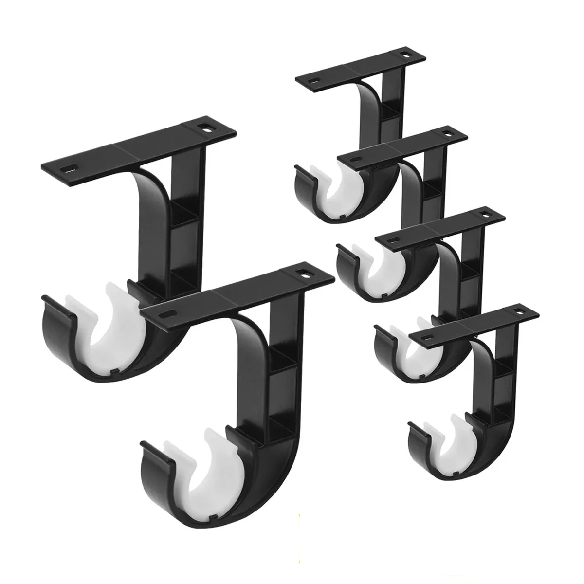 Soporte Set Tubos Cortinero Ajustable Gancho Para Techo 6pcs