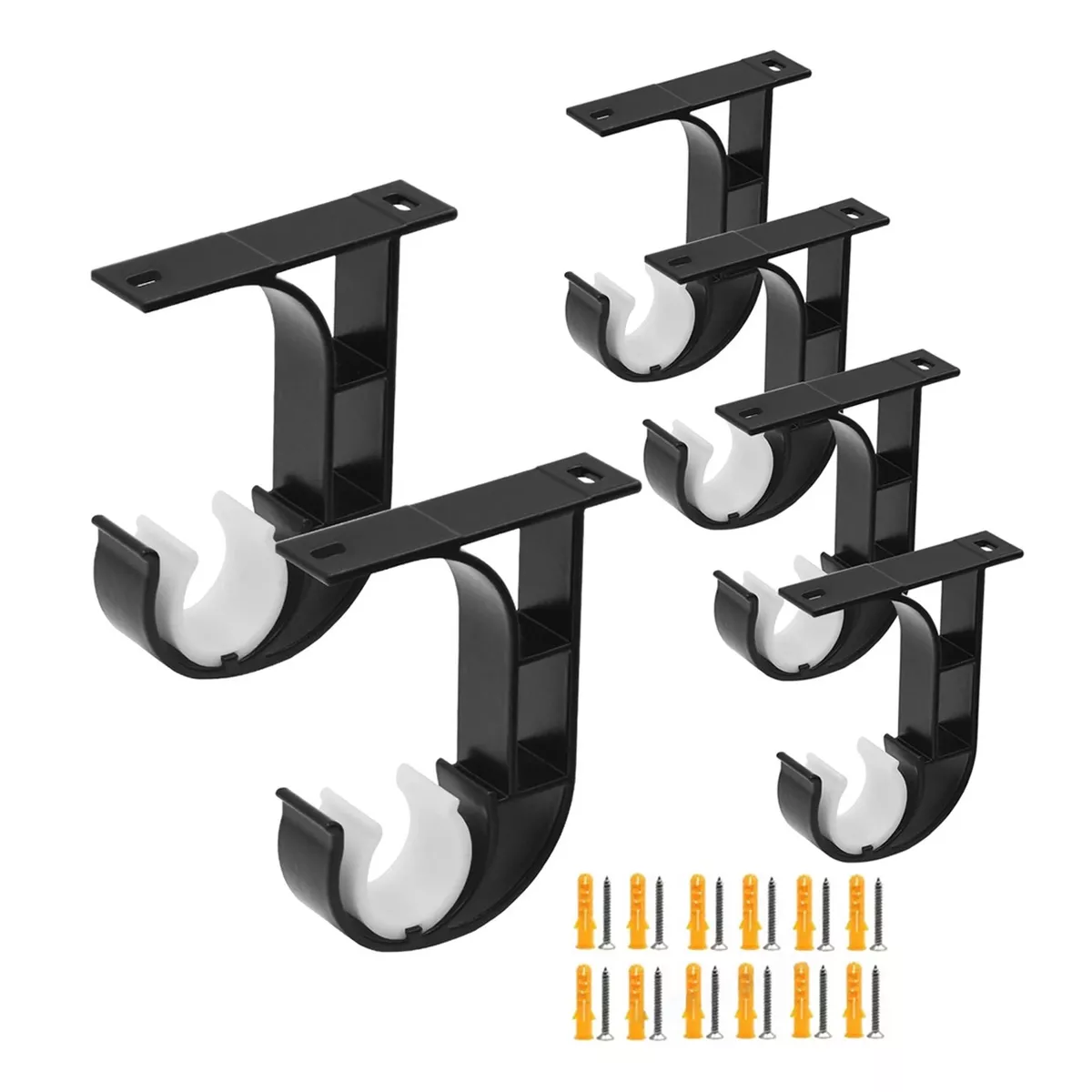 Soporte Set Tubos Cortinero Ajustable Gancho Para Techo 6pcs