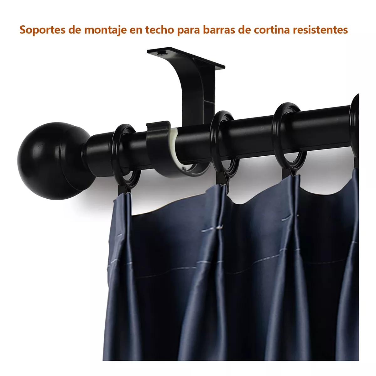 Soporte Set Tubos Cortinero Ajustable Gancho Para Techo 6pcs