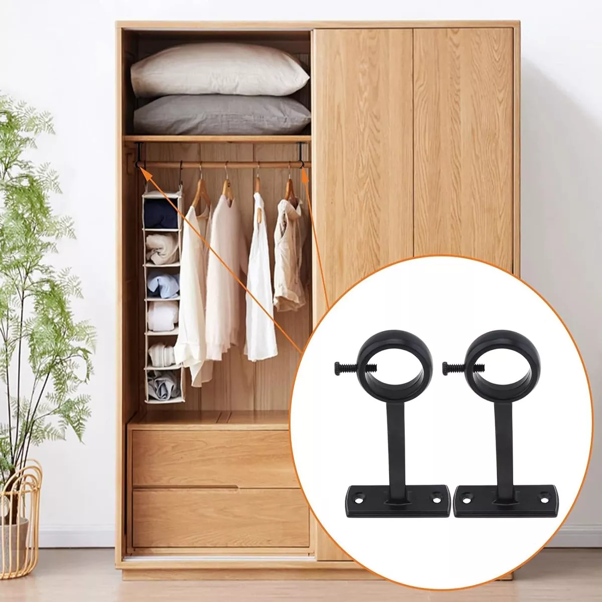 Soporte 2 Cortinero Para Pared/techos Ajustable Gancho