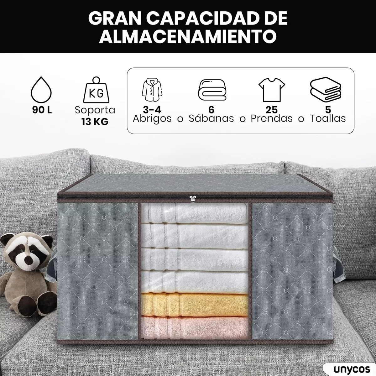 6 Bolsas Organizador Ropa Almacenamiento Sábanas Edredones