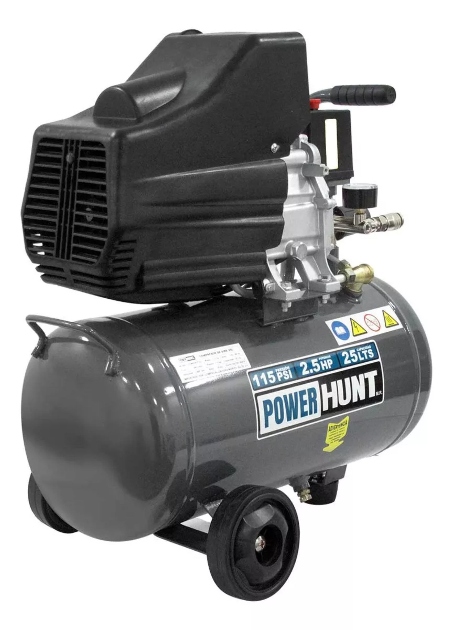 Compresor De Aire Power Hunt Comphkit25l 2.5hp 25Lts Color Gris Oscuro ...